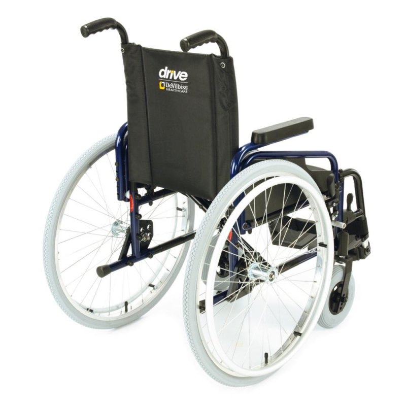 Invalidní vozík odlehčený pro amputáře PLURIEL—Barva stříbrná metalíza, šířka sedu 48cm