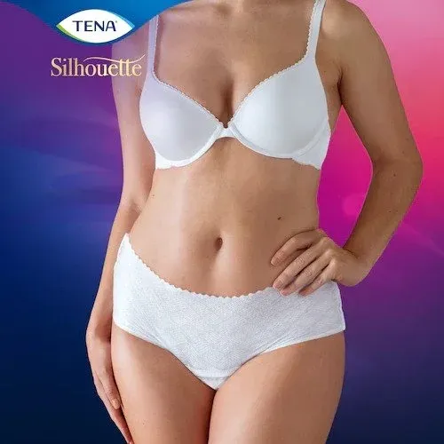 TENA Silhouette Normal Low Waist Blanc L—Kalhotky absorpční natahovací 10 ks