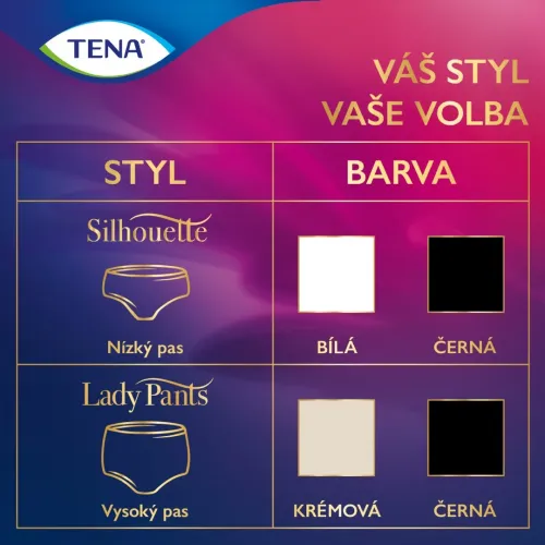 TENA Lady Pants Plus Noir L—Kalhotky absorpční natahovací 8 ks