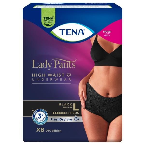 TENA Lady Pants Plus Black L—Kalhotky absorpční natahovací 8 ks