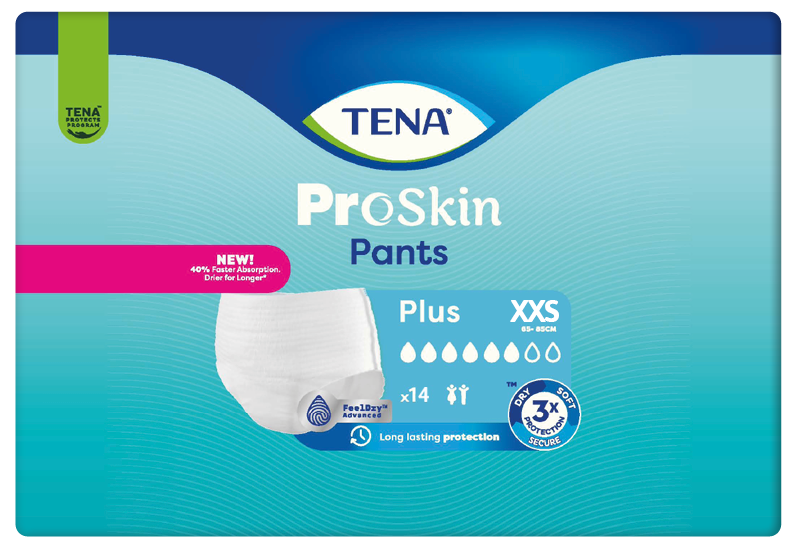 TENA Pants Plus XXS—Kalhotky absorpční natahovací 14 Ks