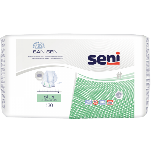 SENI San Plus—Pleny vložné absorpční prodyšné anatomicky tvarované 30 ks