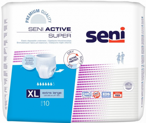 SENI Active Super XL—Kalhotky absorpční natahovací 10 ks