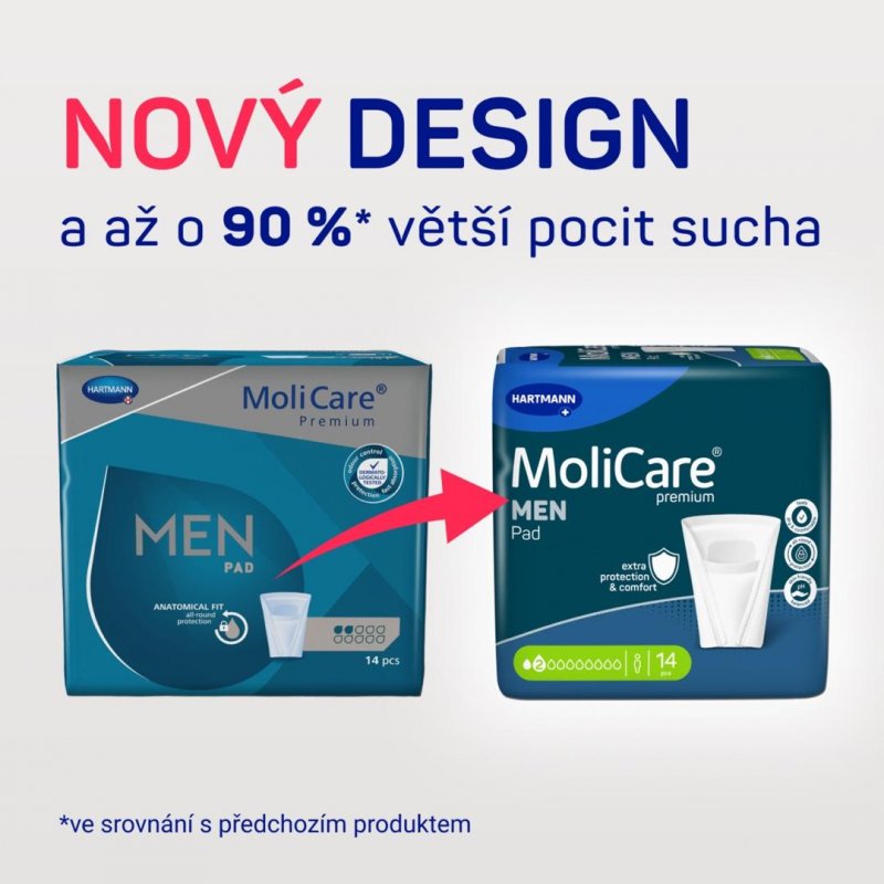 MoliCare Men 2 kapky—Vložky absorpční pro muže 14 ks