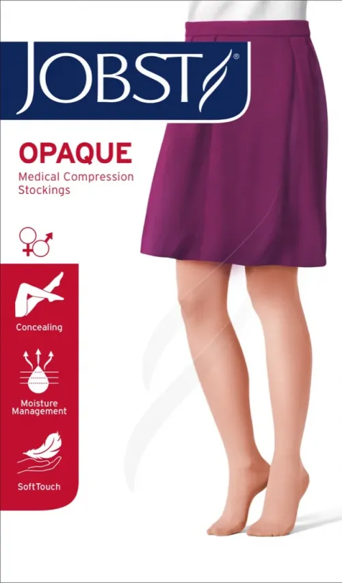 Kompresní lýtkové punčochy JOBST Opaque - I—Běžná délka, tělová barva, se špicí