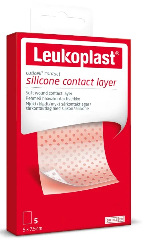 Leukoplast Cuticell contact 5 ks—Sterilní silikonové krytí, 5 x 7,5 cm