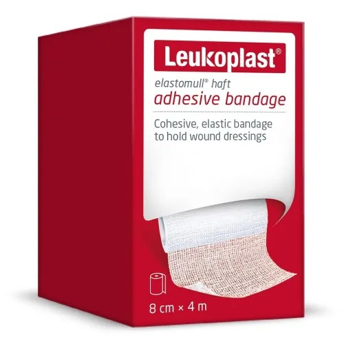 Leukoplast Elastomull 1ks—Samodržící fixační elastické obinadlo, 8 cm x 4 m